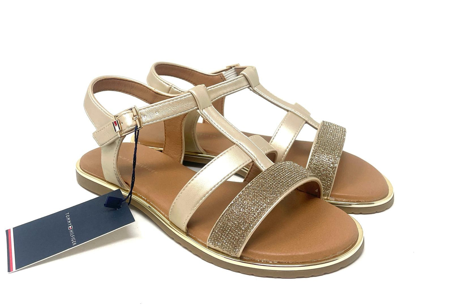 SANDALI TOMMY HILFIGER BAMBINO PLATINO - 33781K PLAT