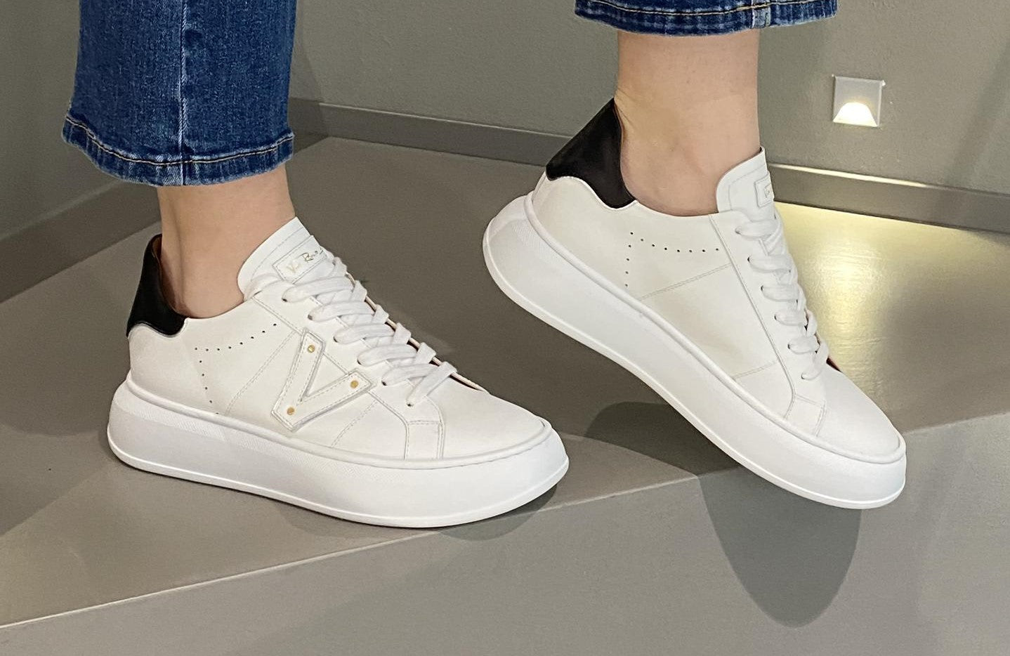 SNEAKERS VIA ROMA 15 DONNA BIANCO - 4156 BI/ARG