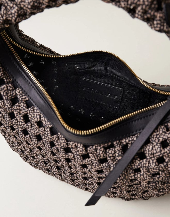 BORSA BORBONESE ACCESSORI NERO/BEIGE - 924826 X11