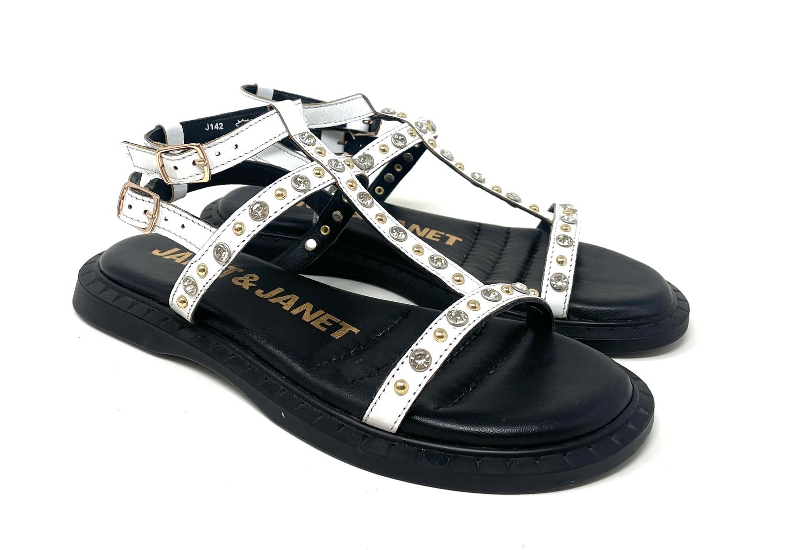 SANDALI BASSI JANET JANET DONNA BIANCO J142 WHITE – Volpato