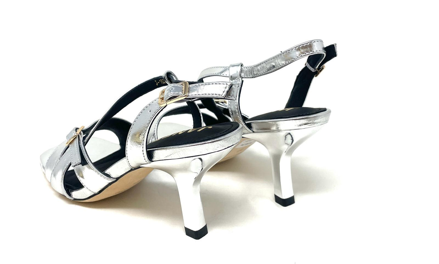 SANDALI CON TACCO JANET & JANET DONNA ARGENTO - J182 SILVER