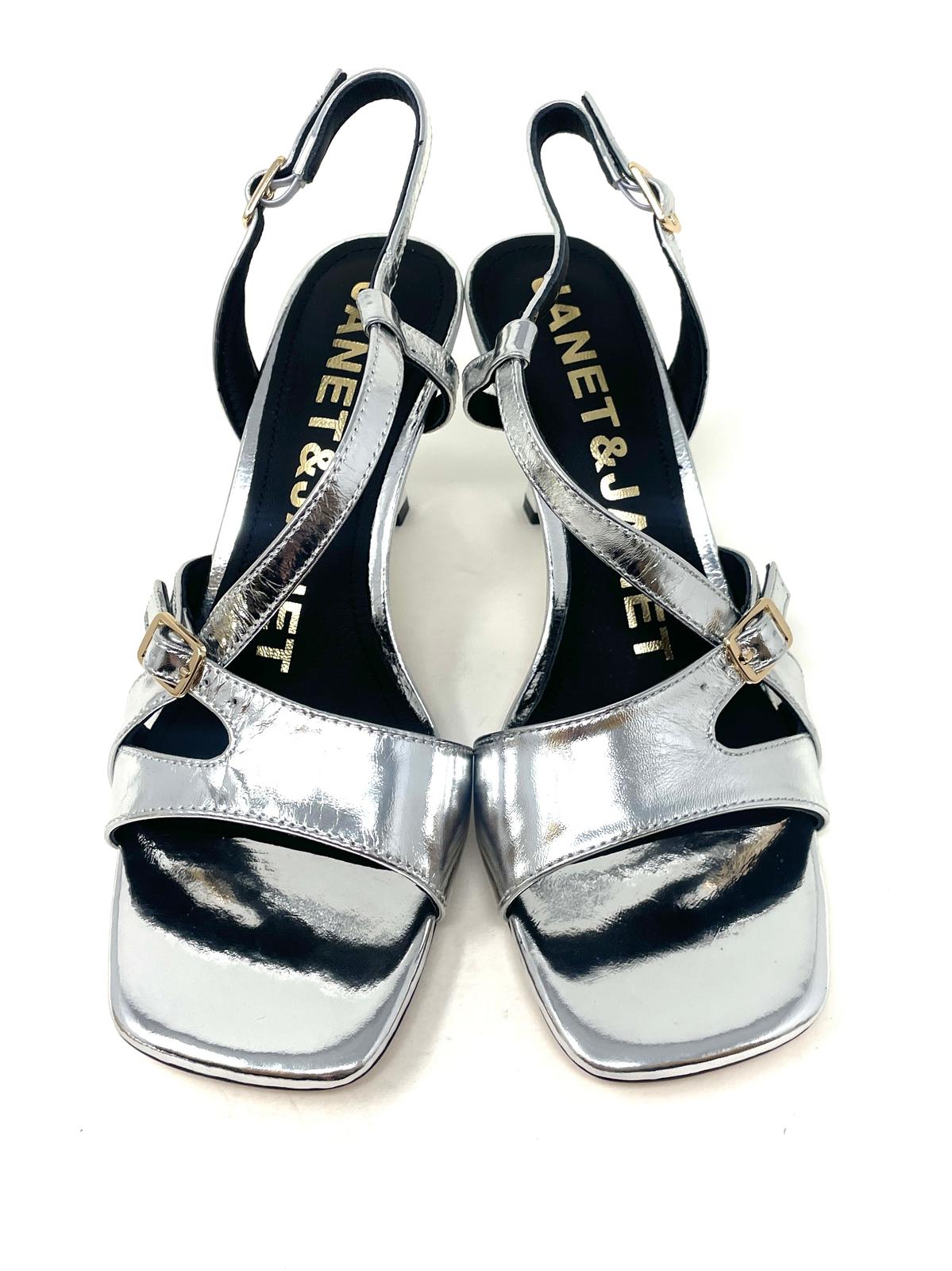 SANDALI CON TACCO JANET & JANET DONNA ARGENTO - J182 SILVER
