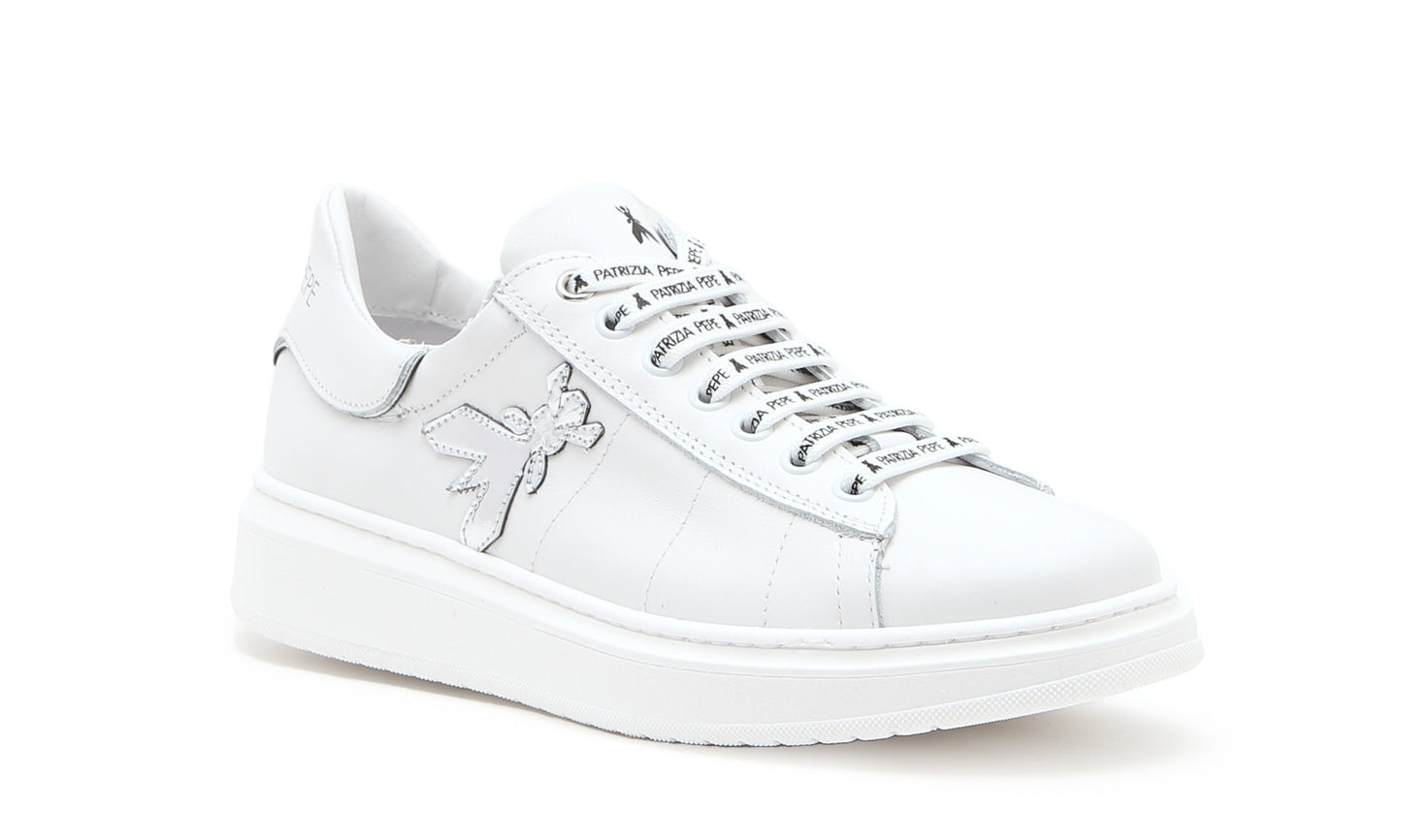 SNEAKERS PATRIZIA PEPE BAMBINO BIANCO - PJ104 BI/AR