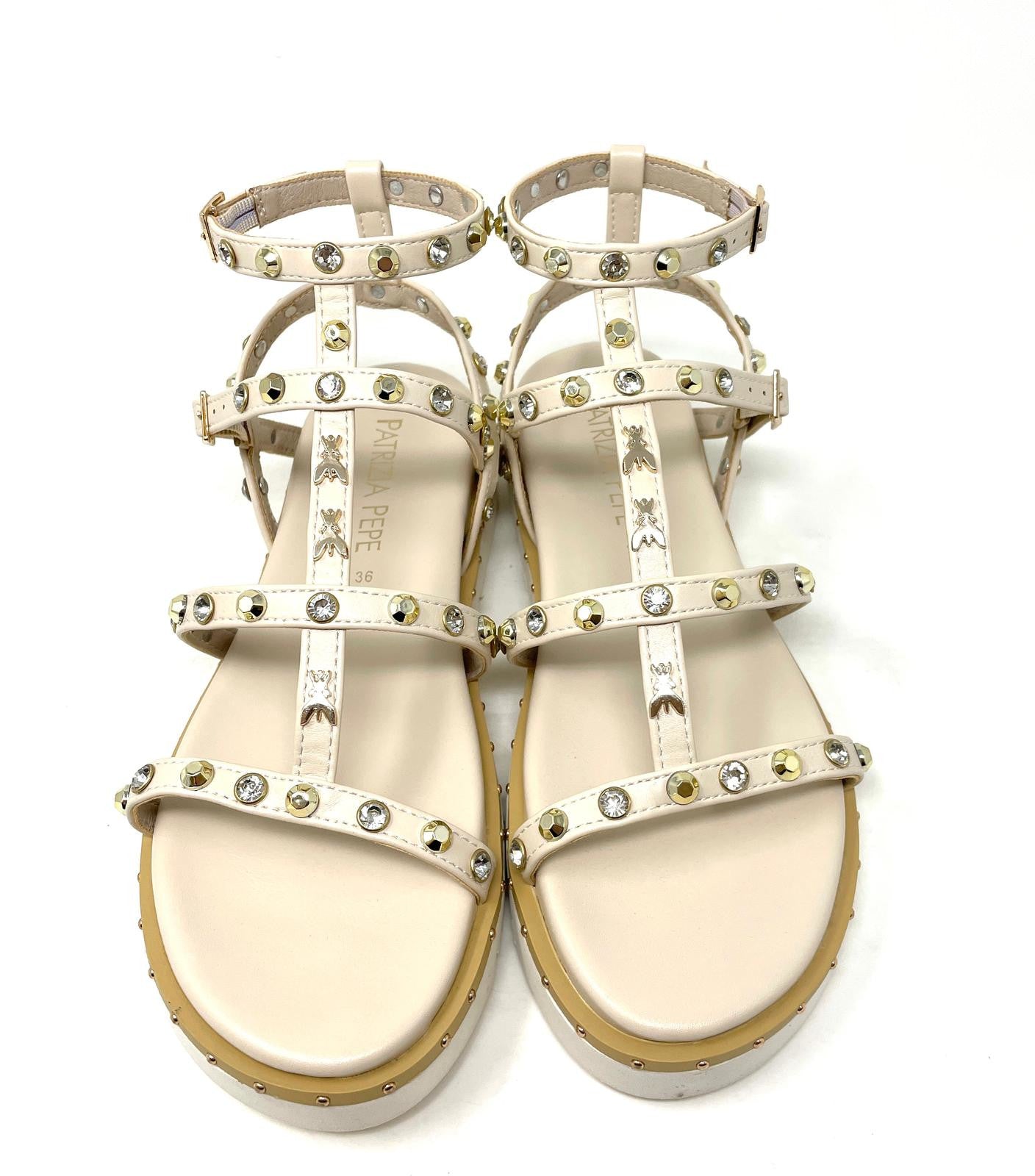 SANDALI BASSI PATRIZIA PEPE DONNA BEIGE - PJ347 WHITE