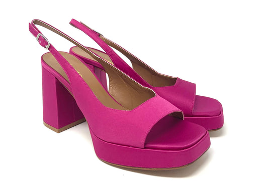 SANDALI CON TACCO VOLPATO DONNA FUXIA - 214RASO FUX