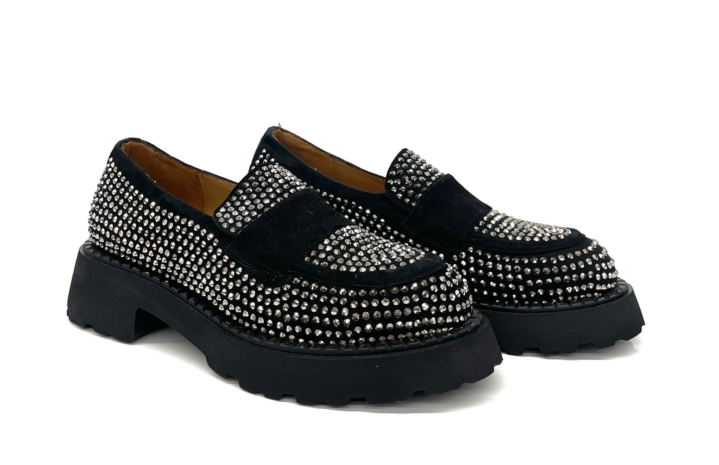 MOCASSINO VOLPATO DONNA NERO - 2505 CRYST