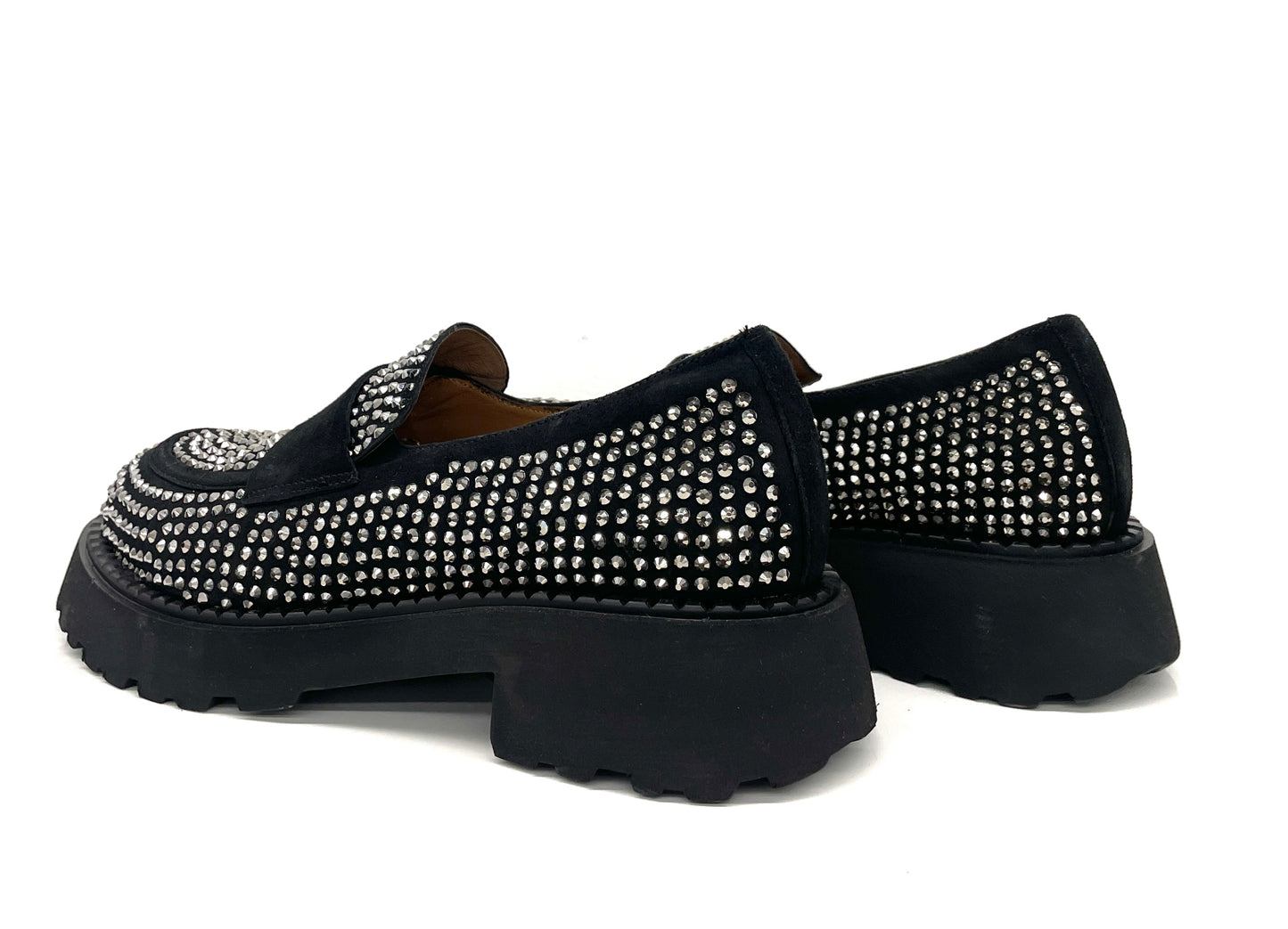 MOCASSINO VOLPATO DONNA NERO - 2505 CRYST