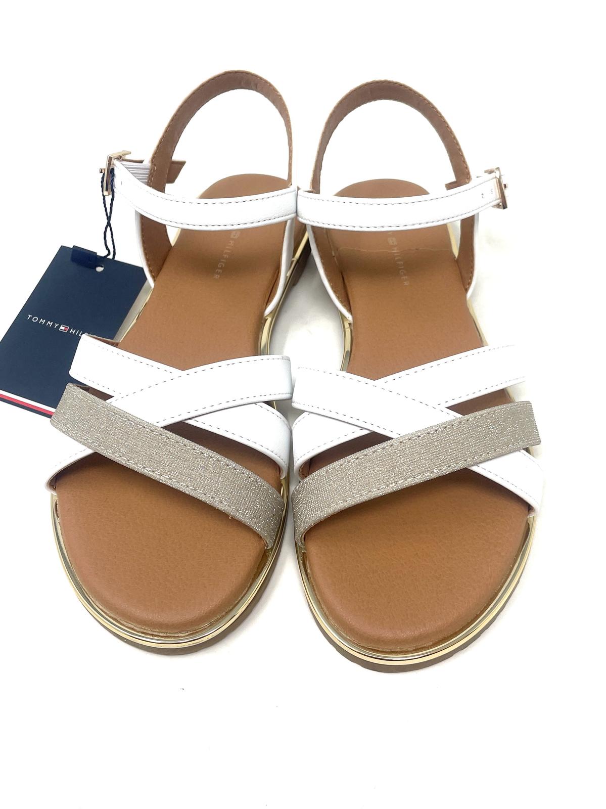 SANDALI TOMMY HILFIGER BAMBINO BIANCO - 33779K BI/PLAT