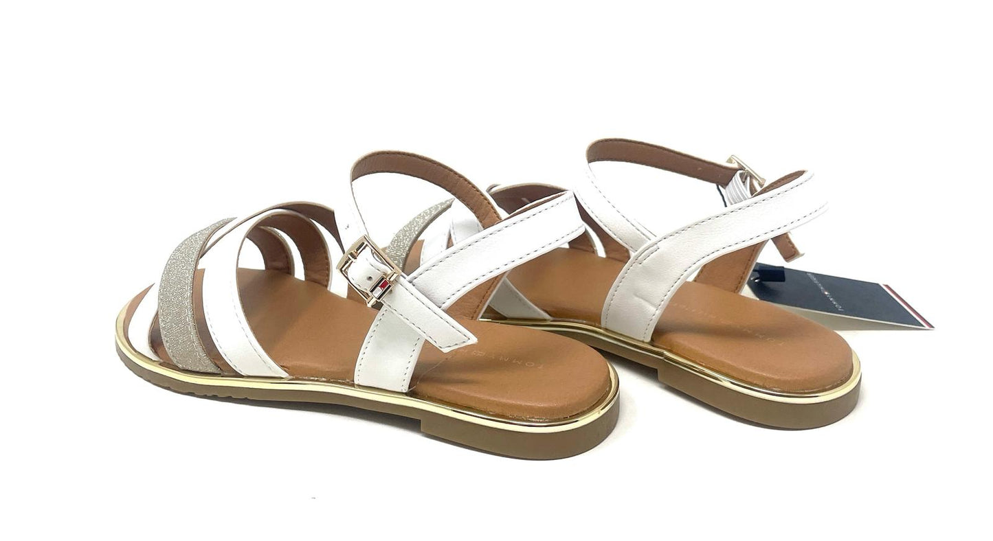 SANDALI TOMMY HILFIGER BAMBINO BIANCO - 33779K BI/PLAT