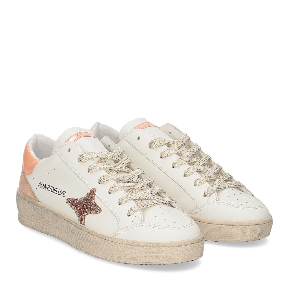 SNEAKERS AMA BRAND DONNA BIANCO - 4040 BI/ROSA