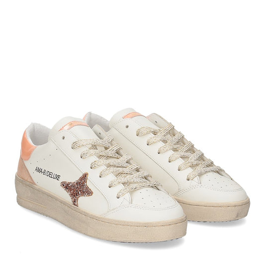 SNEAKERS AMA BRAND DONNA BIANCO - 4040 BI/ROSA