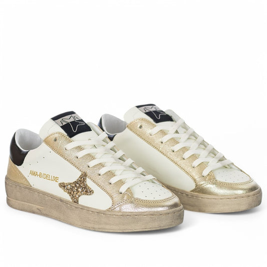 SNEAKERS AMA BRAND DONNA BIANCO - 4054 BI/ORO