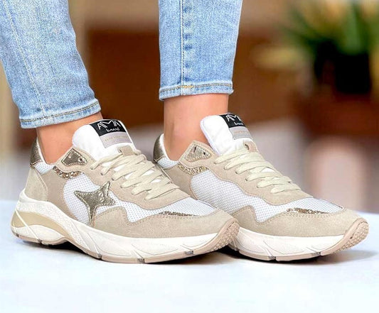 SNEAKERS AMA BRAND DONNA BEIGE - 4166 BEIGE