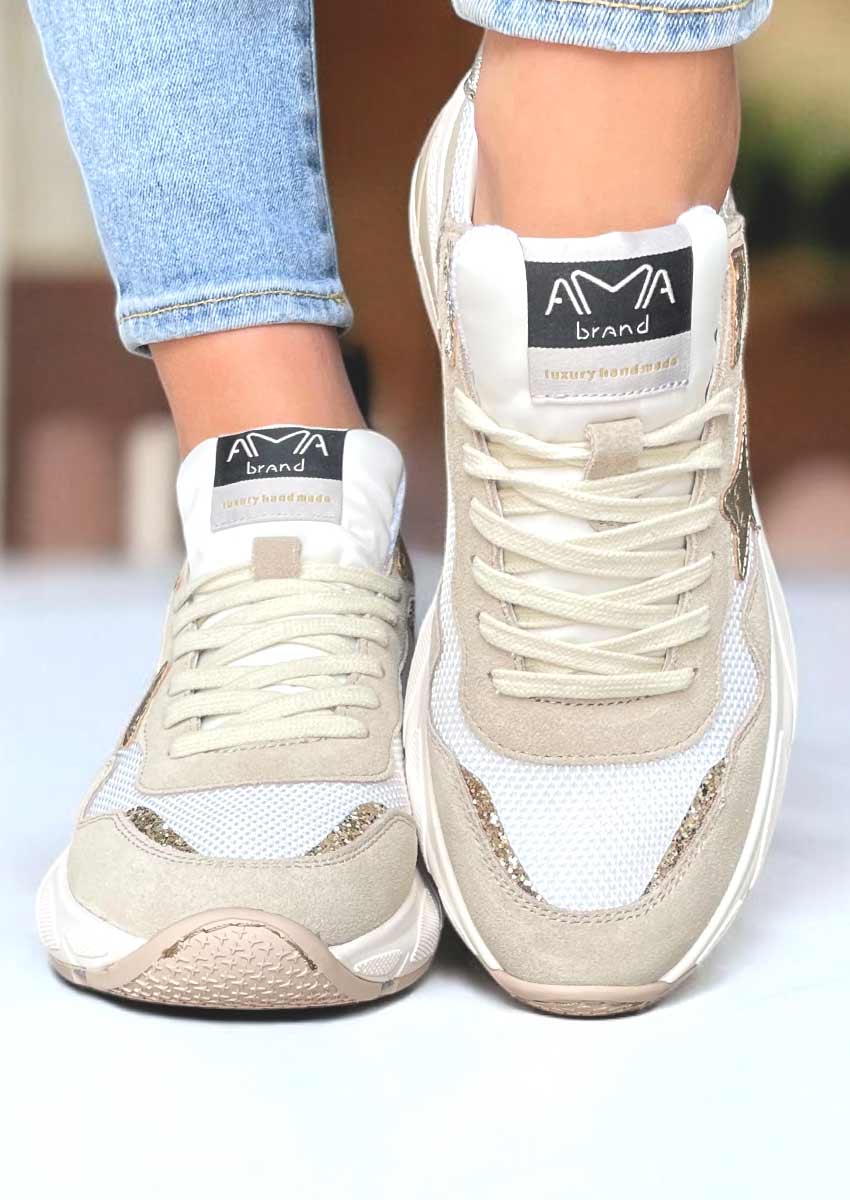 SNEAKERS AMA BRAND DONNA BEIGE - 4166 BEIGE