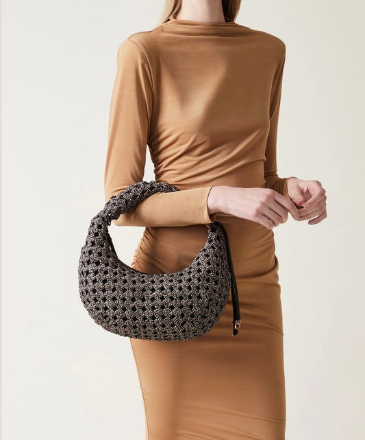 BORSA BORBONESE ACCESSORI NERO/BEIGE - 924826 X11