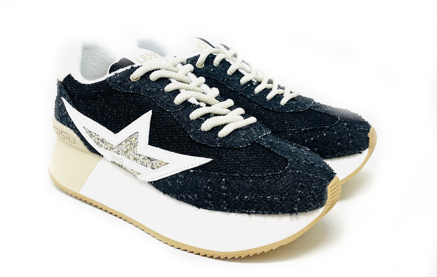 SNEAKERS LIU.JO DONNA BIANCO/NERO/ORO - DREAMY03 NE