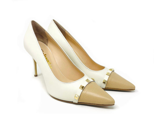 DECOLLETE VOLPATO DONNA BEIGE - FEVIM CRUDO