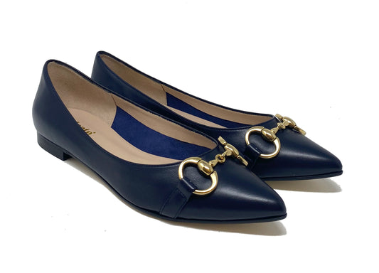 BALLERINE VOLPATO DONNA BLU - H244SC BLU