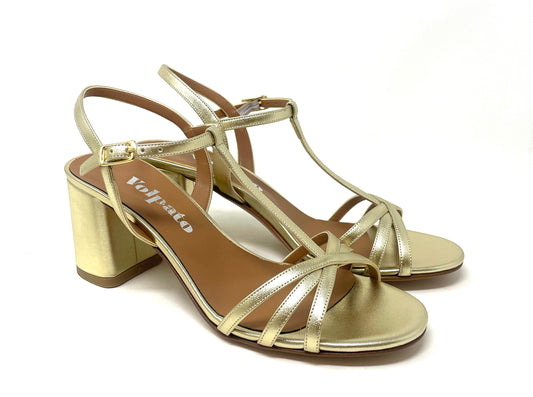 SANDALI CON TACCO VOLPATO DONNA ORO - L308MET ORO