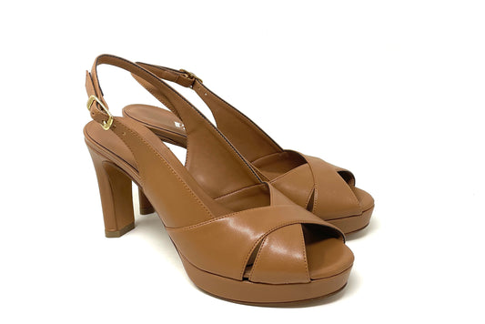 SANDALI CON TACCO VOLPATO DONNA CUOIO - L310SOFT CUOIO