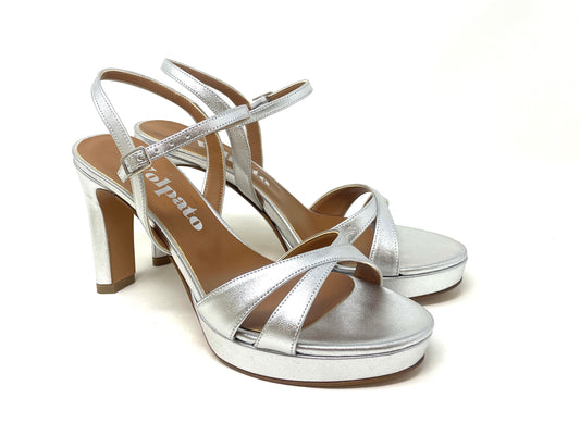 SANDALI CON TACCO VOLPATO DONNA ARGENTO - L311MET ARG