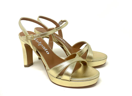 SANDALI CON TACCO VOLPATO DONNA PLATINO - L311MET PLAT