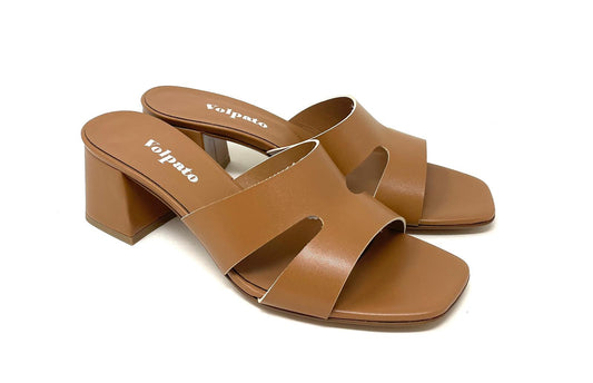 SANDALI CON TACCO VOLPATO DONNA CUOIO - L318SOFT CUOIO