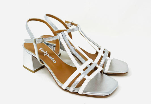 SANDALI CON TACCO VOLPATO DONNA ARGENTO - L333MET ARG