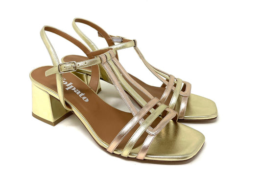 SANDALI CON TACCO VOLPATO DONNA PLATINO - L333MET PLAT