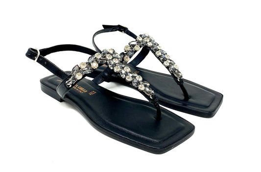 SANDALI ANDREA GELLI DONNA NERO - PELLY109 NE