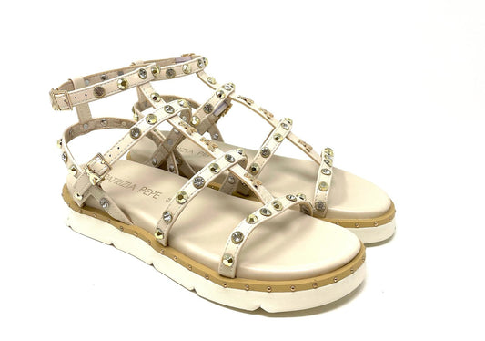 SANDALI BASSI PATRIZIA PEPE DONNA BEIGE - PJ347 WHITE