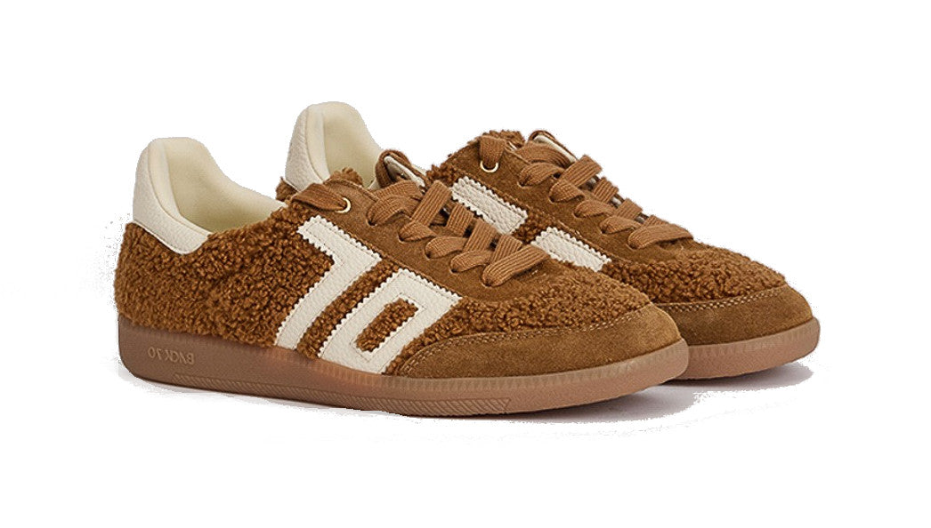 SNEAKERS BACK 70 DONNA CUOIO - TEDDY TABAC