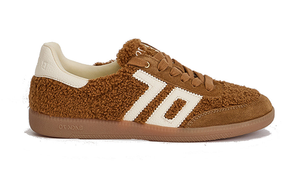SNEAKERS BACK 70 DONNA CUOIO - TEDDY TABAC